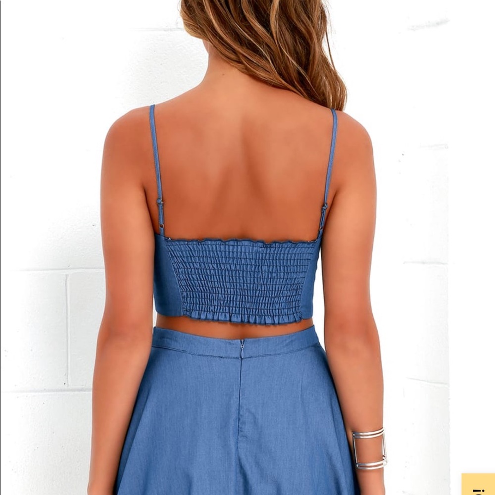 Lulus denim two piece set